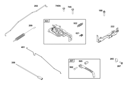 Controls Group Diagram and Parts List for 123P32-0033-H5 100000 - 19Z999 Briggs and Stratton Engine